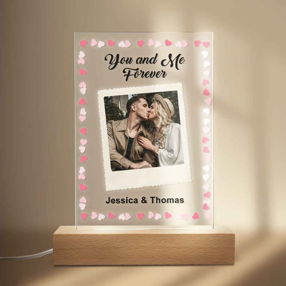 Custom Photo Keychain With Your Name Personalized Glass Night Light With Photo