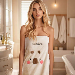 Personalized Bath Towel Custom Bathrobe with Embroidered Name Gift for Her