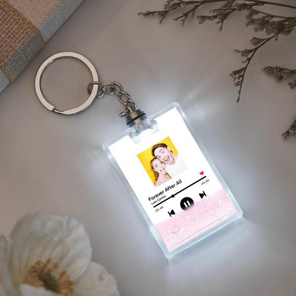 Personalised Photo Scannable Music Code Illuminated Quicksand Keychain