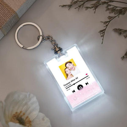 Personalised Photo Scannable Music Code Illuminated Quicksand Keychain