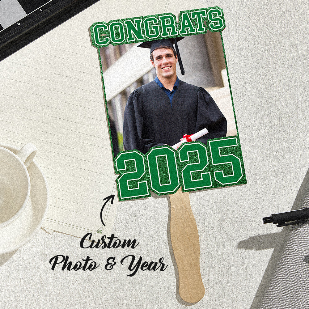 Personalised Graduation Handheld Photo Fan - Class of 2025 Graduation Gift