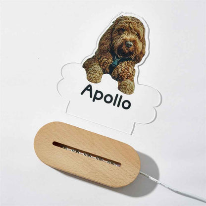 Personalized Pet Shaped LED Night Light Custom Dog Name Table Lamp