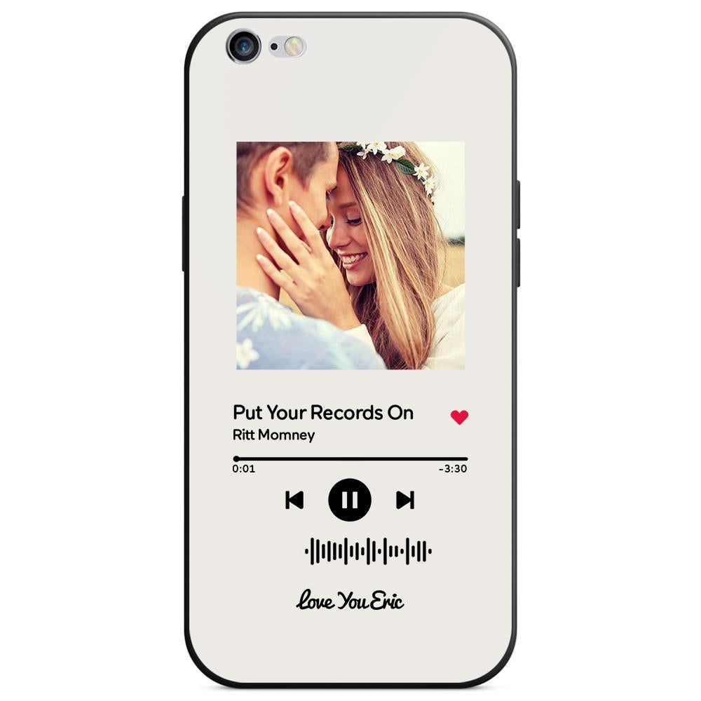 Custom Scannable Music Code Glass iPhone Case - Personalised Photo & Music