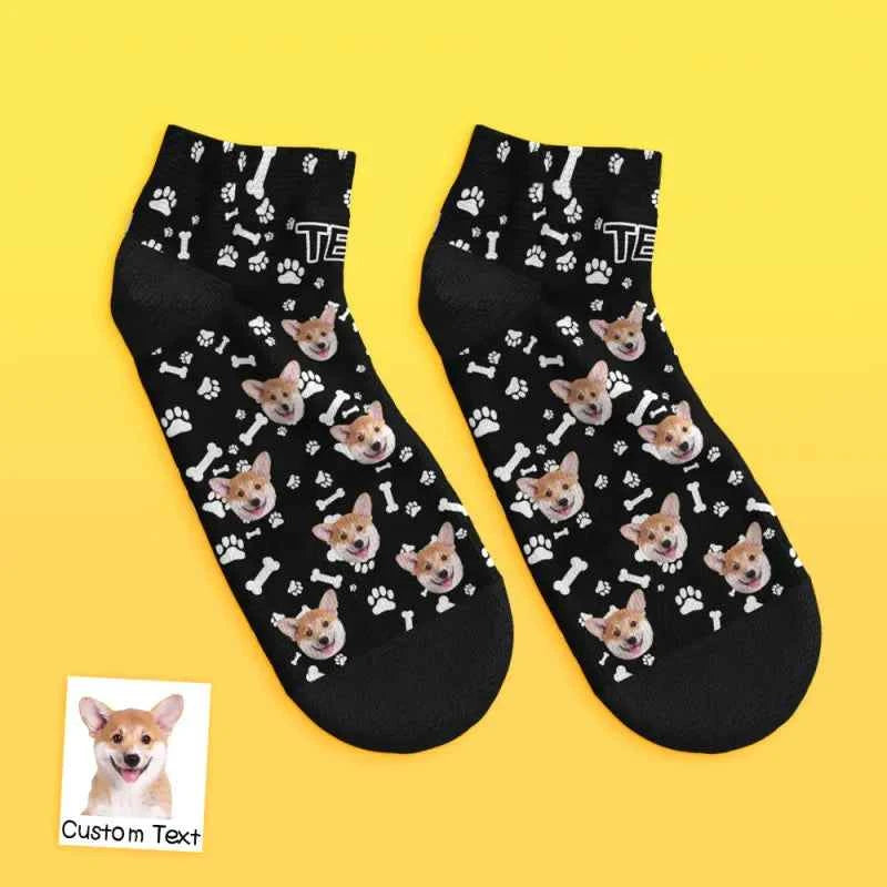 Custom Face Low Cut Ankle Socks with Dog Gift for Pet Lover