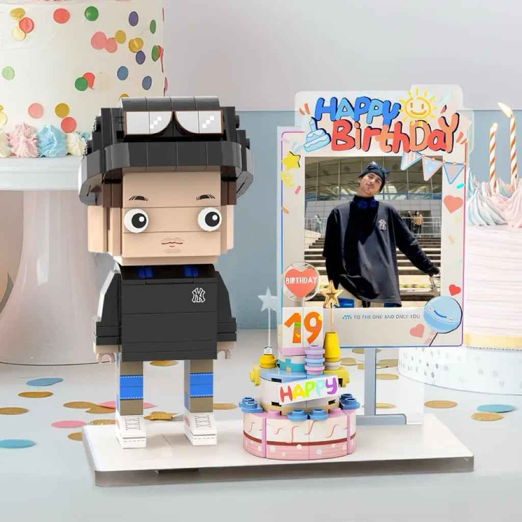 Full-body Custom 1 Person Brick Figures with Photo Happy Birthday Best Birthday Gift for Him