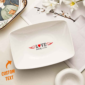Custom Name Platters LOVE Heart Personalized Engraved Tableware Plate