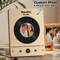Wooden Music Record Player with Photo Wedding Anniversary Gifts