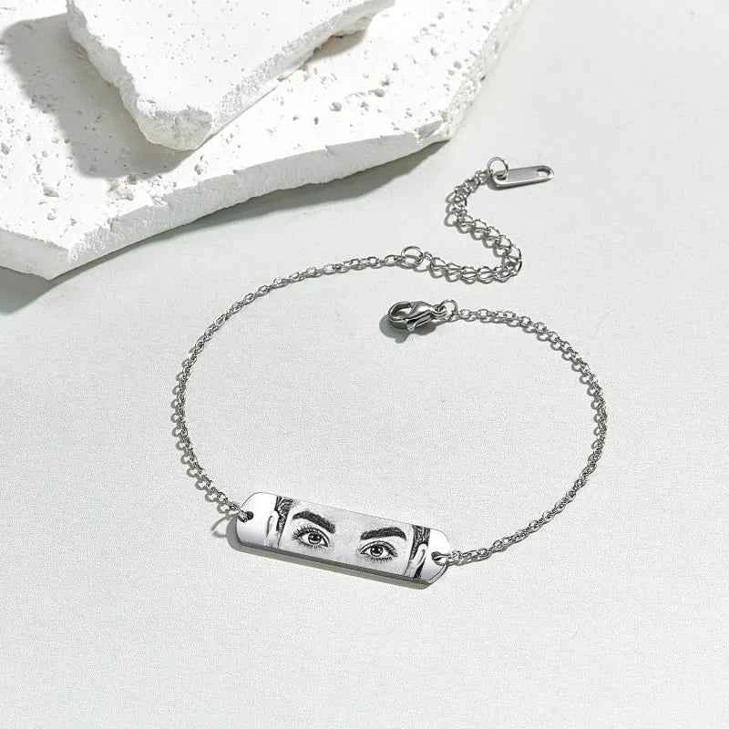 Custom Photo Bracelet Eyes Bracelet Bar Bracelet Gifts for Her