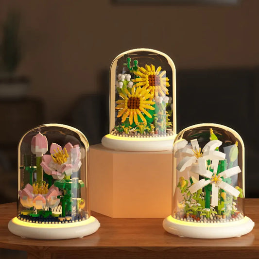 Lotus Bouquets DIY Flower Building Set with Dust Cover | Unique Valentine's & Birthday Gift