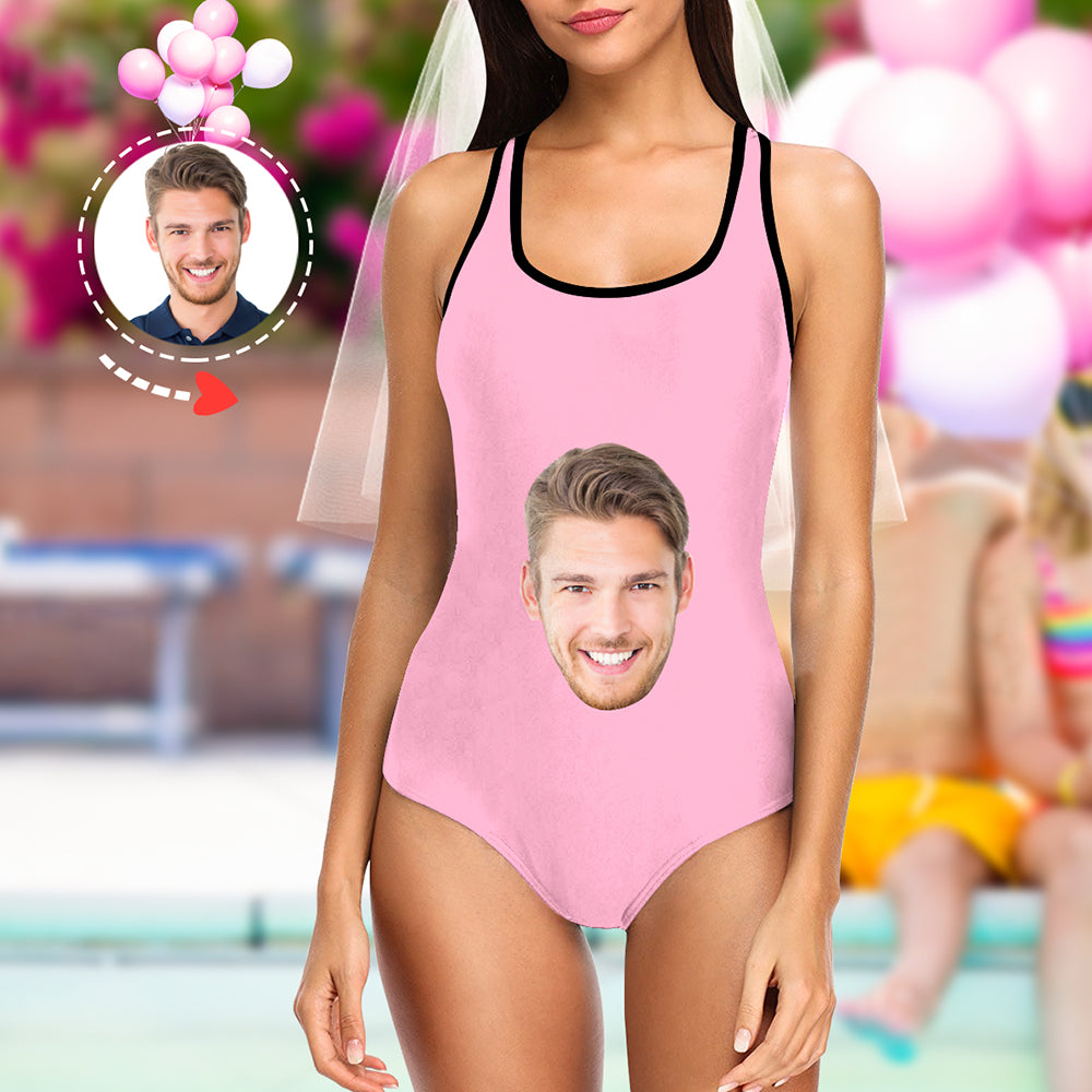 Back view of personalised swimsuit featuring U-shaped back for unrestricted movement – customised swimwear with removable chest pad