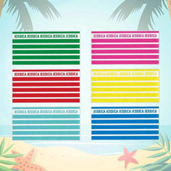Personalized Stripe Beach Towel with Name Beach Accessories Gift for Family Kids