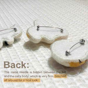 Adorable Handmade Felt Kitten Brooch - Perfect Gift for Cat Lovers