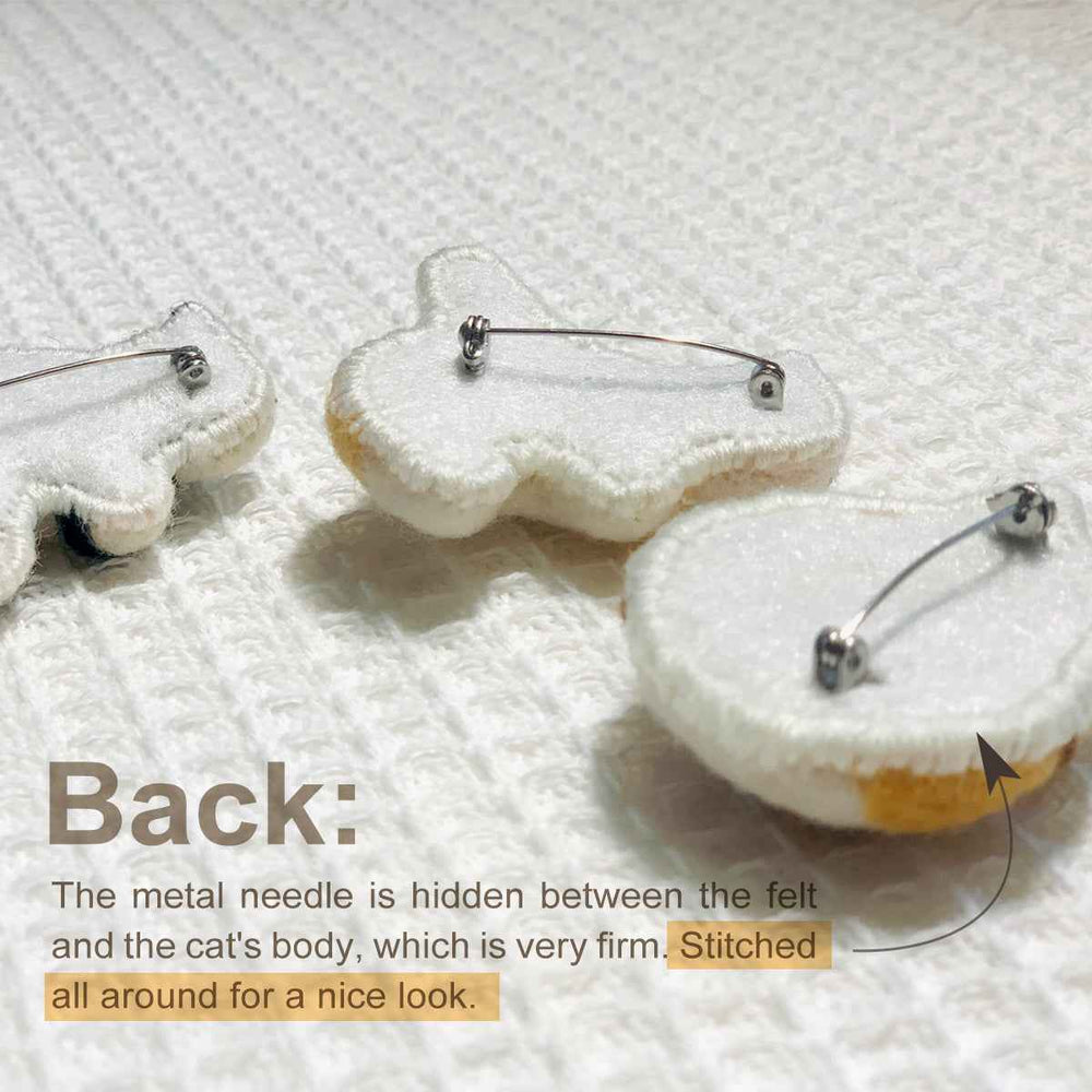 Adorable Handmade Felt Kitten Brooch - Perfect Gift for Cat Lovers