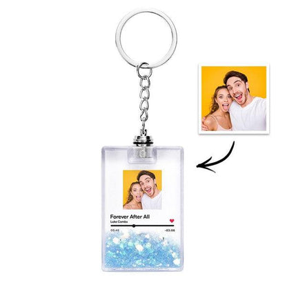 Personalised Photo Scannable Music Code Illuminated Quicksand Keychain
