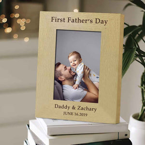 Personalized Photo Frame First Father's Day Wood Picture Frame For New Dad