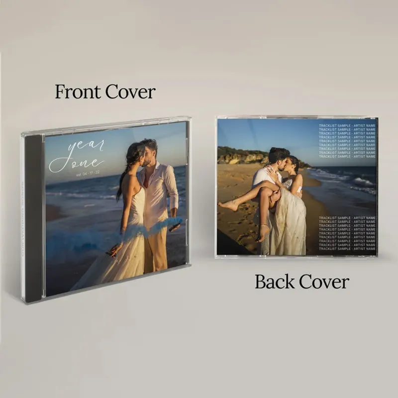 Printed custom tracklist insert for your personalised mixtape CD — choose between 5 or 16 songs for a tailored gift
