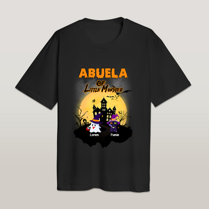 Matching customised Halloween T-shirts for parents in two sizes and colours – family matching shirts ideal as Halloween gifts and keepsakes