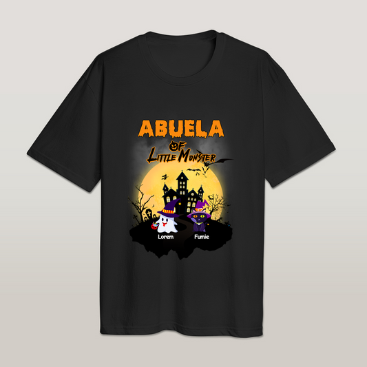 Personalised Halloween T-shirt for parents with custom family photo printed on premium cotton – ideal customised Halloween gift and family matching shirt