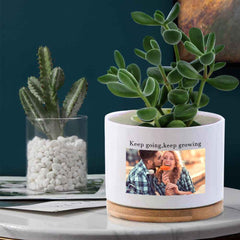 Custom Photo Flower Planter Pot Personalized Ceramic Succulent Plant Pot