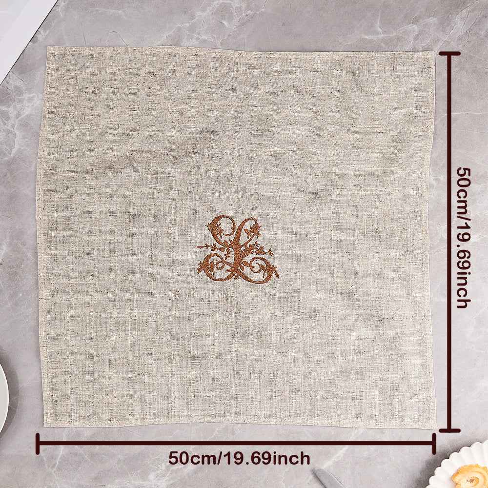 Personalized Linen Napkin with Embroidered Monogram Napkin Wedding Gift for Her