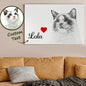 Bespoke pet portrait canvas sample — personalised pet painting headshot on premium textured canvas, a bespoke pet canvas choice for Australia and the UK