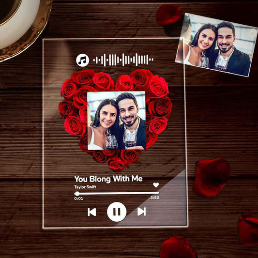 Custom Rose Plauqe  Personalized Night Light Romantic & Sentimental Birthday Gifts For Boyfriend