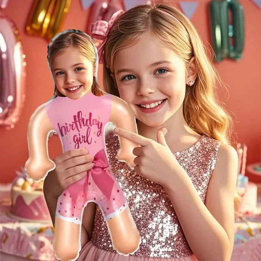 Custom Face Little Birthday Girl Blow Up Dolls Funny Inflatable Balloon Custom Air Doll for Party Favors