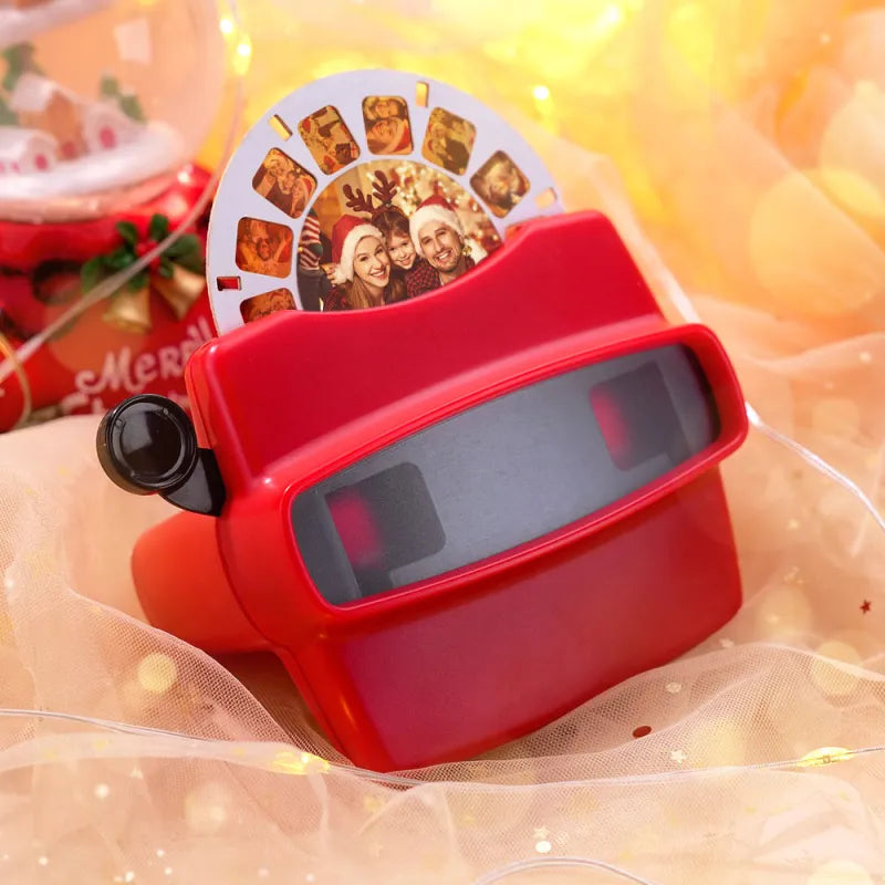 Side view of the memory gift photo viewer in durable plastic.