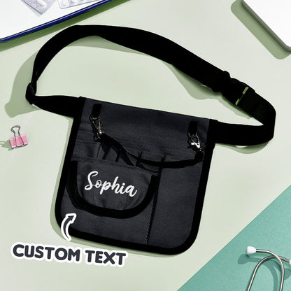 Personalised name close-up printed on nurse organiser bag for a professional finish — great personalised gift for nurses