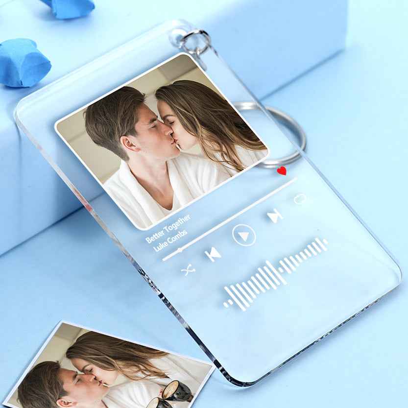 Custom Scannable Code Keychain Acrylic Music Plaque Night Light