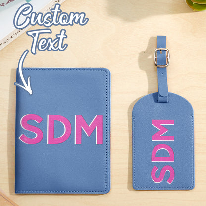 Luggage tag reverse showing durable strap and ID window — personalised shadow monogram luggage tag, ideal travel accessory