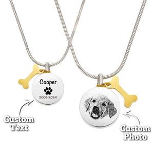 Personalized Engraved Pet Ashes Necklace Memorial Keepsake Gift for Dog Cat Pet Lovers