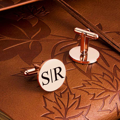 Personalized Engraved Tie Clip and Cufflinks Set with Wooden Box Wedding Gift for Men Groomsmen