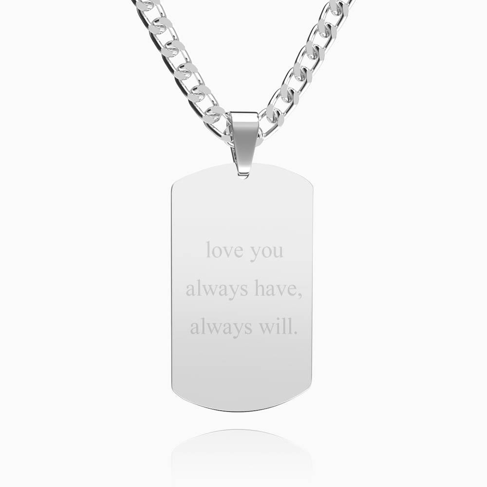 Personalised Engraved Military Dog Tags Photo Necklace For Men - Custom Memorial Gift