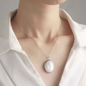 Personalized Birth Flower Locket Necklace with Photo Necklace Jewelry Gift for Her