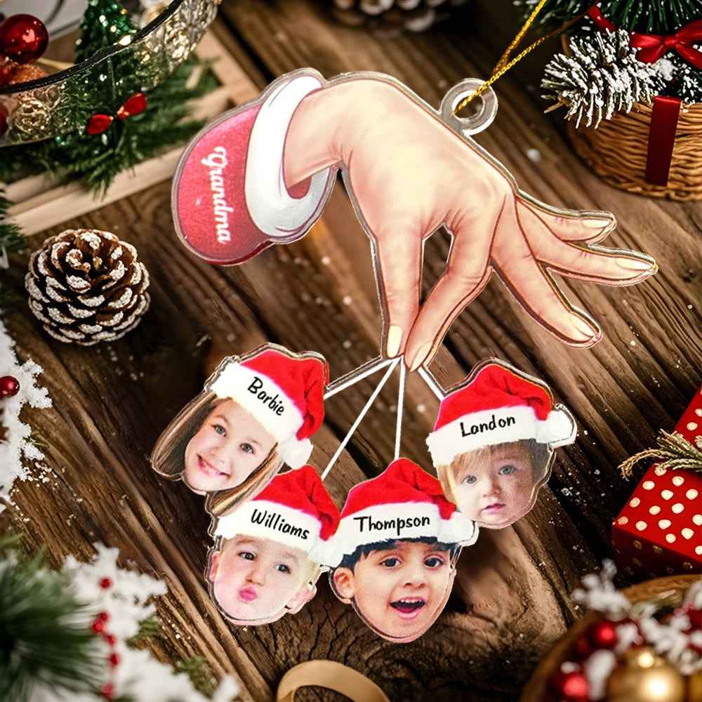Personalized Grandma Grandkids Christmas Gift Custom Acrylic Funny Christmas Ornament Gifts
