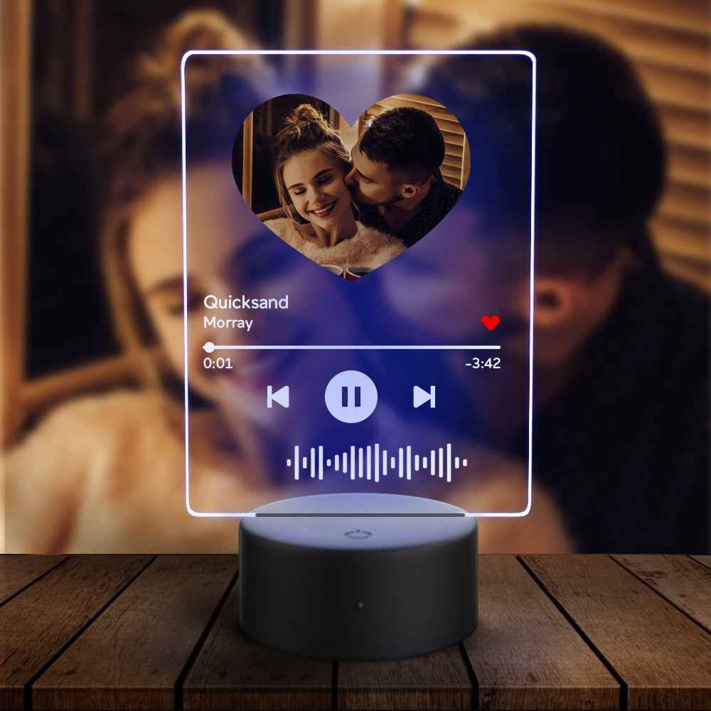 Personalized Scannable Code Music Heart Picture Night Light 7 Colors