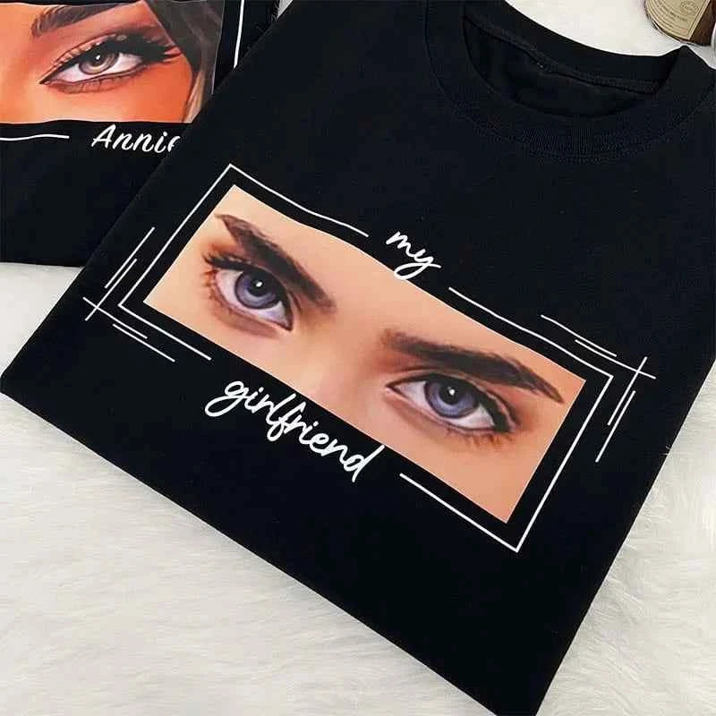 Unique Custom Eyes Tee Loved One's Eyes Shirt Personalized Eyes Artwork Tee Unique Eyes Sketch Art from Photo Gift for Your Love