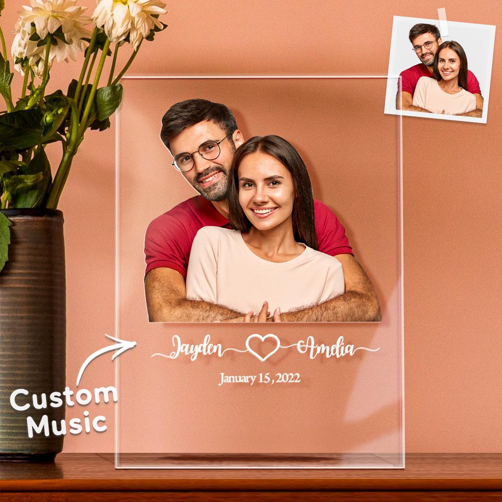 Personalised Photo Acrylic Plaque – Unique Engagement & Wedding Gift for Couples