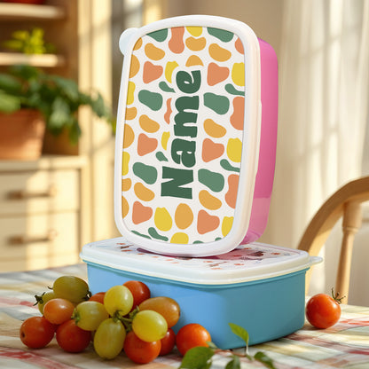 Side view of lightweight personalised kids lunch box with easy-grip handle — compact plastic lunch box for back-to-school