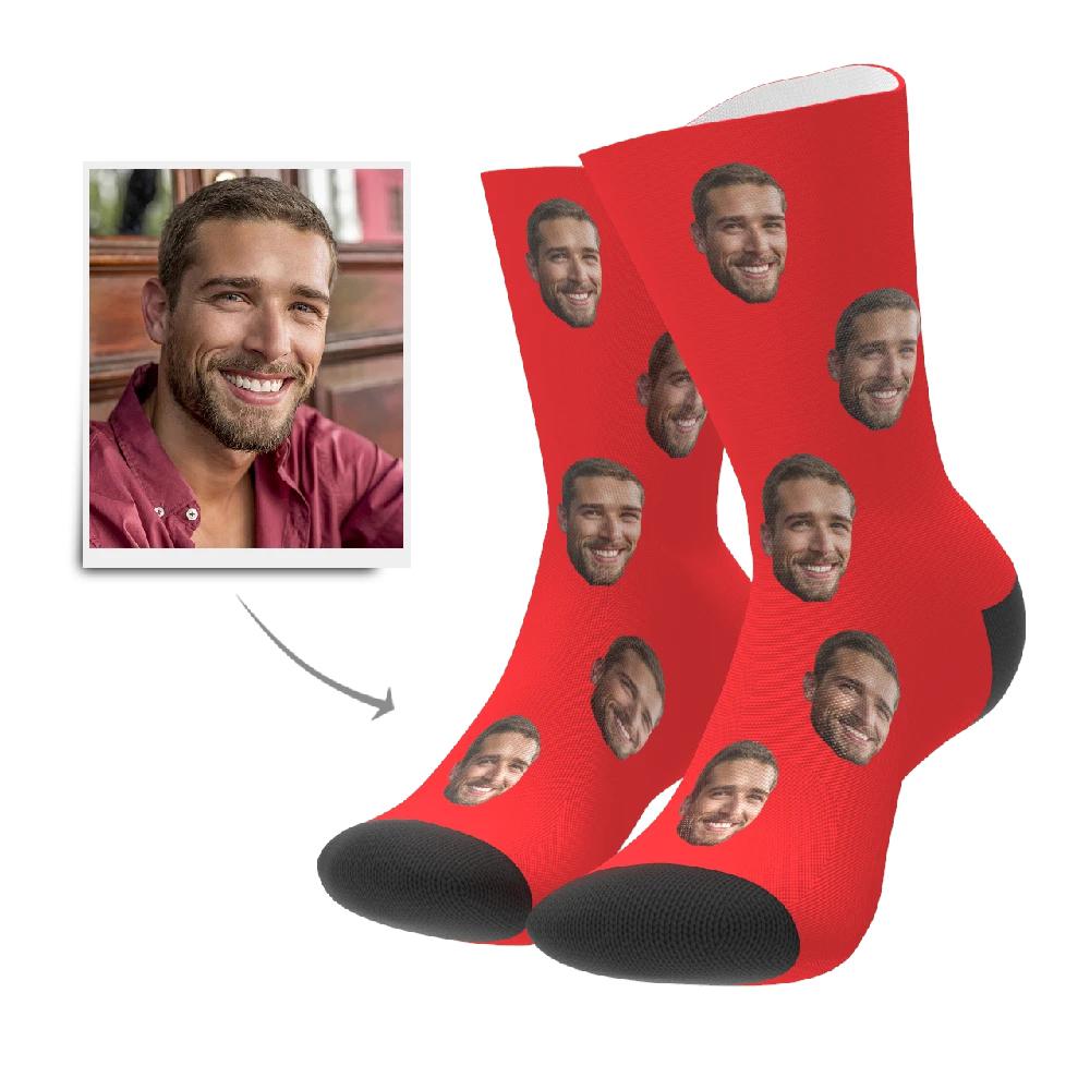 Child wearing personalised Custom Face Socks — S size personalised photo socks, perfect gift for kids