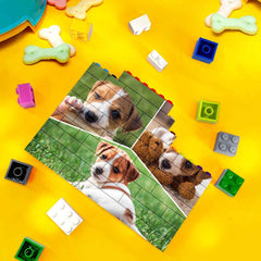 Personalized Collage Block Puzzle Custom Colors Building Brick