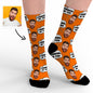Six colour options for Thinking Of You personalised socks displayed side by side – custom photo socks for men women and kids