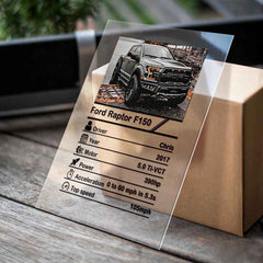 Personalized Photo Acrylic Plaque Custom Car Information Table Decor Ornament - 12*16cm