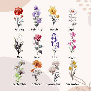 Custom Birth Flowers Garden Stone Personalized Grandma's Garden Stone for Mother's Day Gift