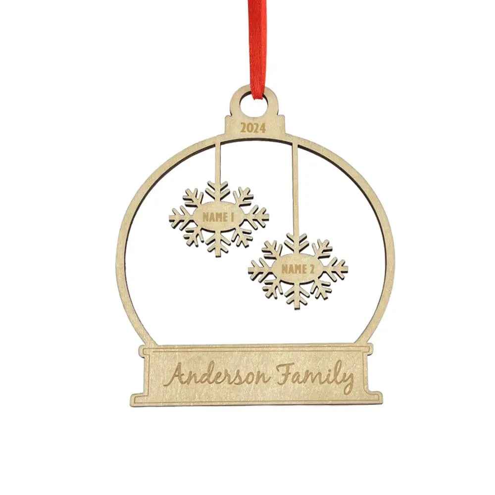 Custom Engraved Name Christmas Ornament Personalized Wooden Family Ornament Christmas Tree Decoration