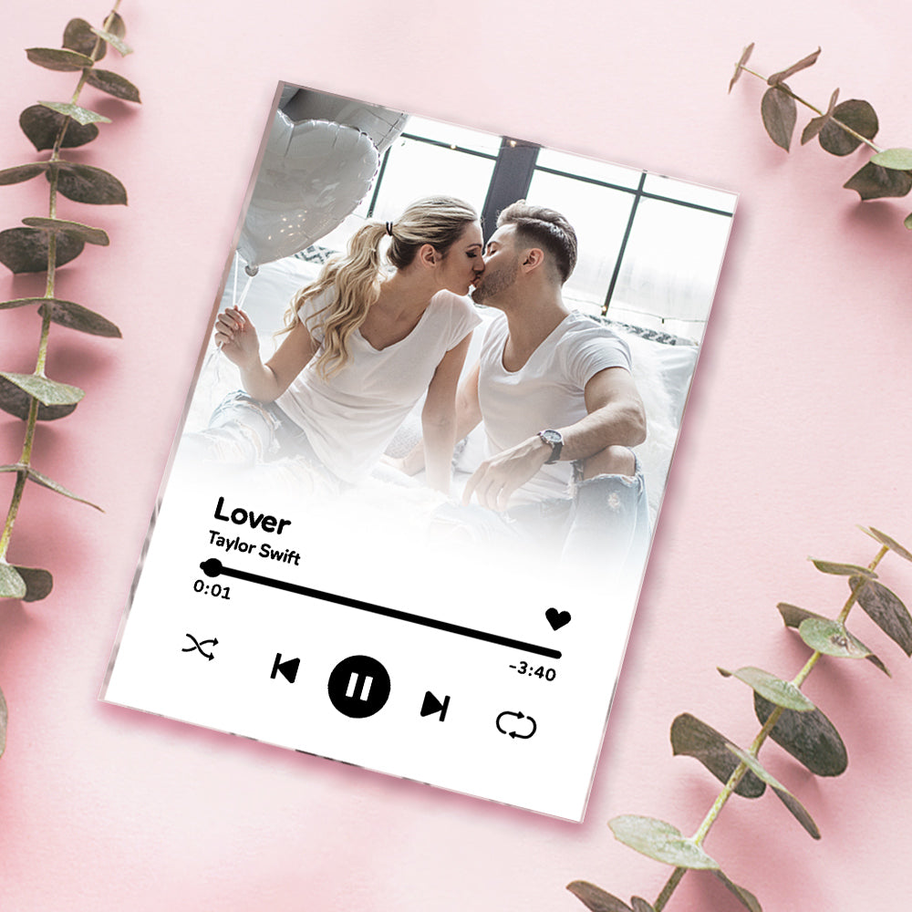 Personalised Music Plaque with Photo - Custom Song & Picture Acrylic Gift