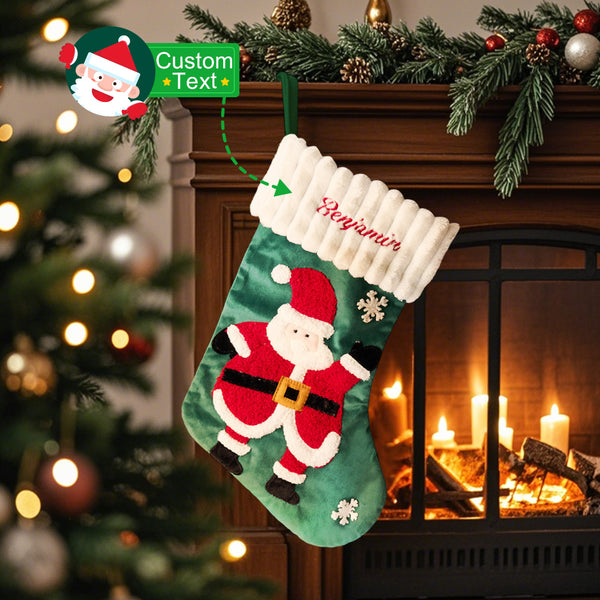 Personalised Christmas Stocking with Embroidered Name - Custom Family Gift