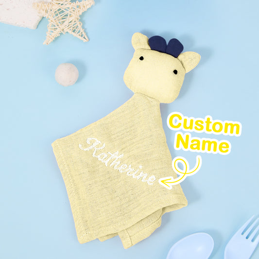 Personalised baby soothe towel comforter with embroidered name on soft cotton 23 cm security blanket