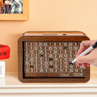 Personalised Wooden Money Box with Counter | Reusable Piggy Bank for Adults & Kids